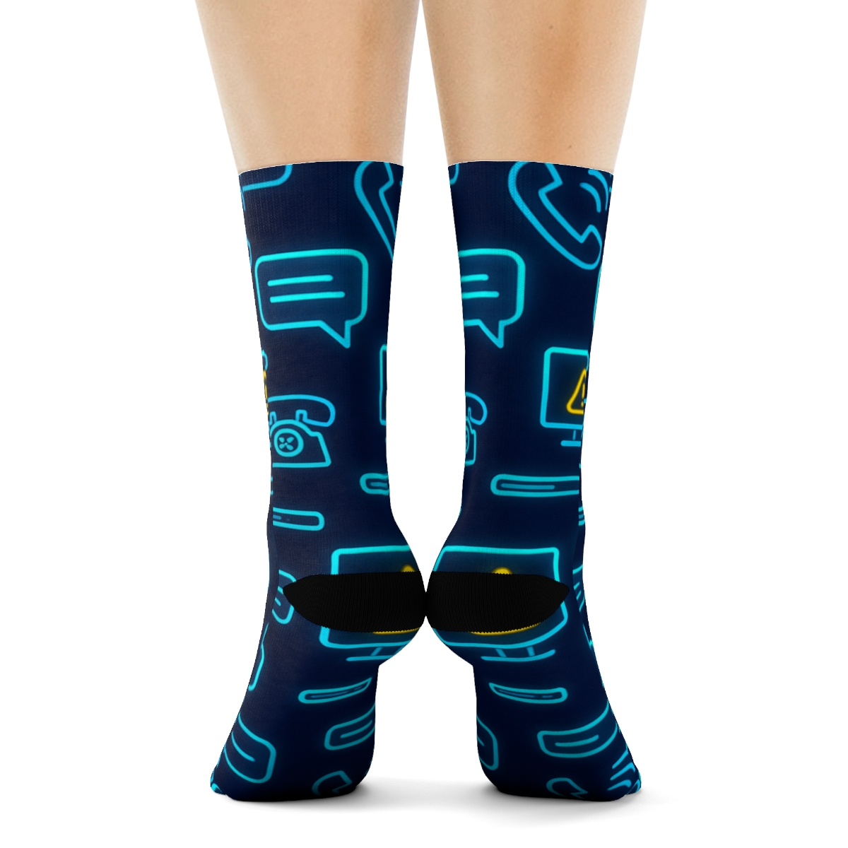 It Support Specialist Night Shift Dashboard Pattern trendy patterned crew socks