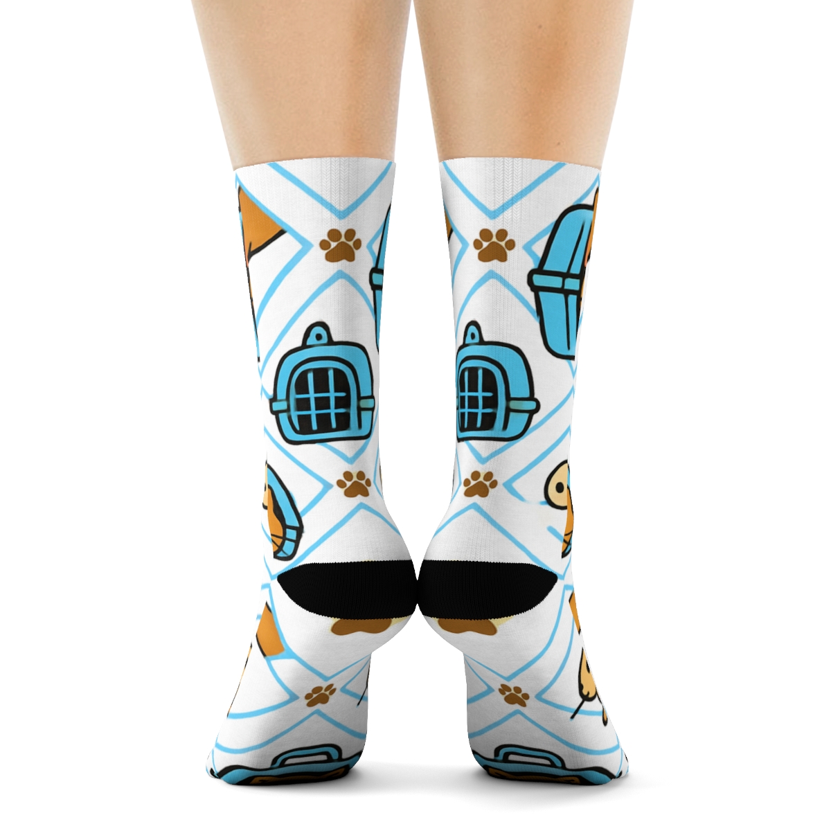 Paw Print Lattice With Veterinary Technician Moments unique graphic crew socks