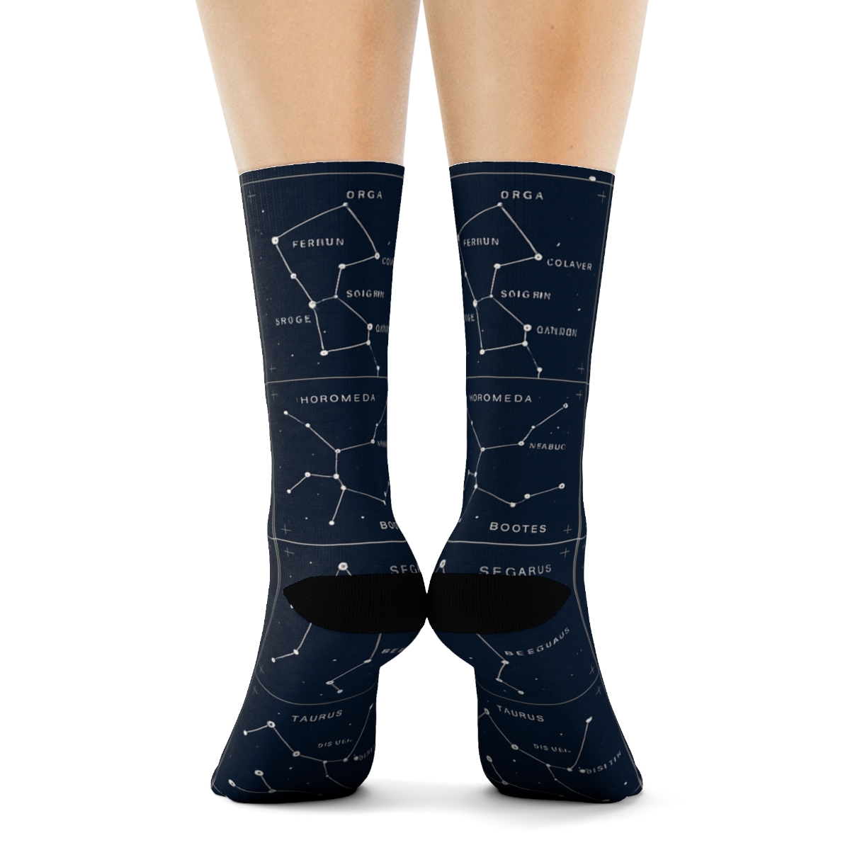 Constellation Grid Infographic custom crew socks