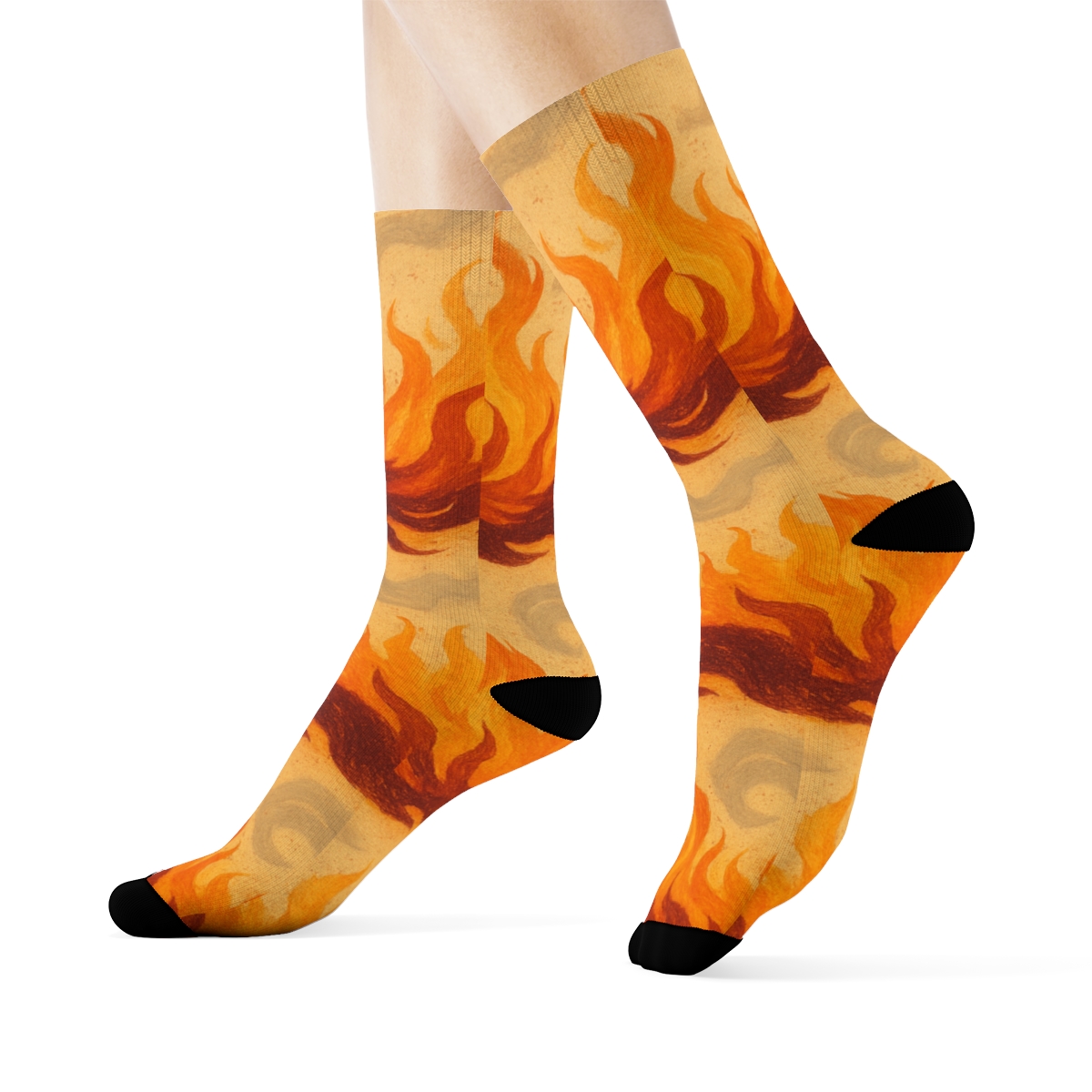 Campfire Wave Landscape personalized crew socks