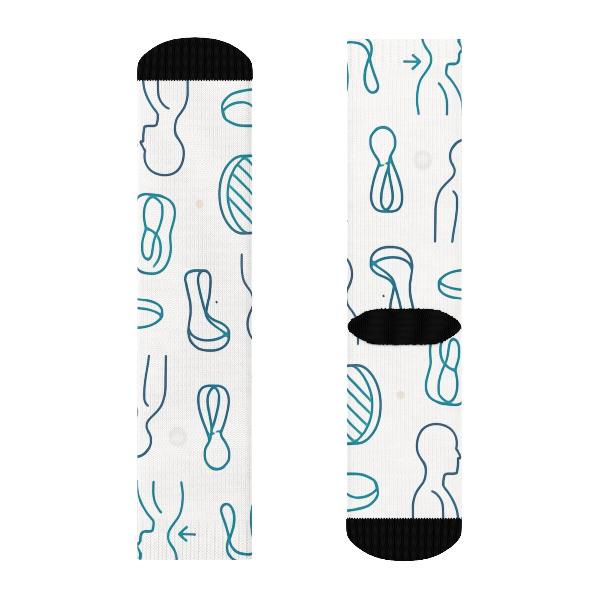 Postural Corrections With Physical Therapist Icons comfortable cotton crew socks