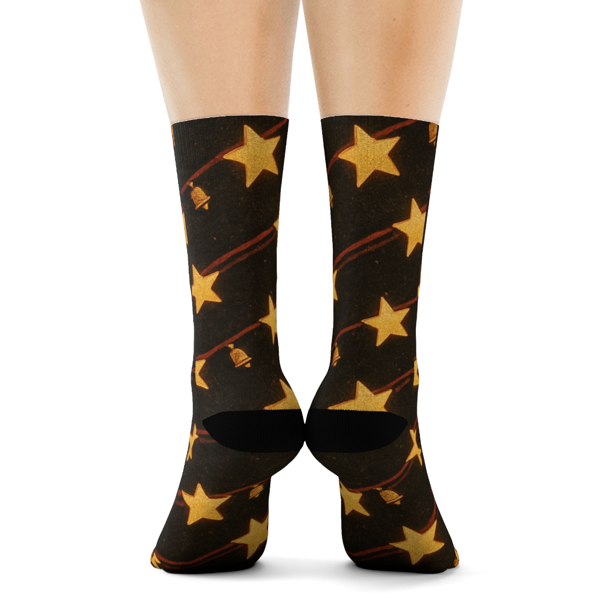 Star Garland Diagonal Xmas custom crew socks