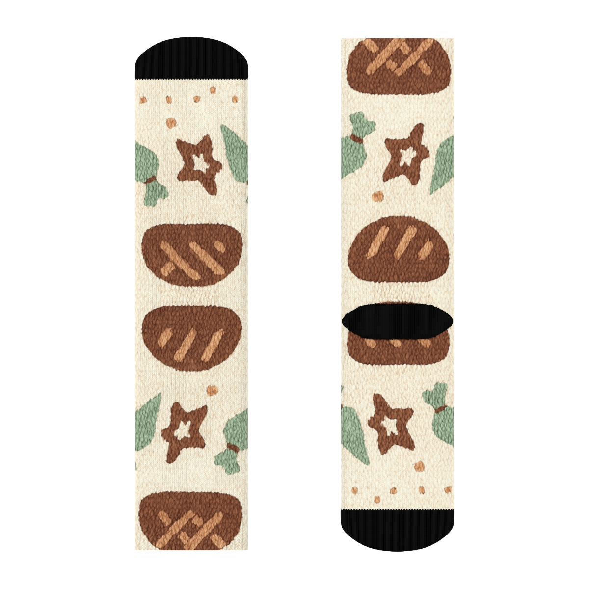 Baker Knit Illusion Bread Lattice stylish athletic crew socks