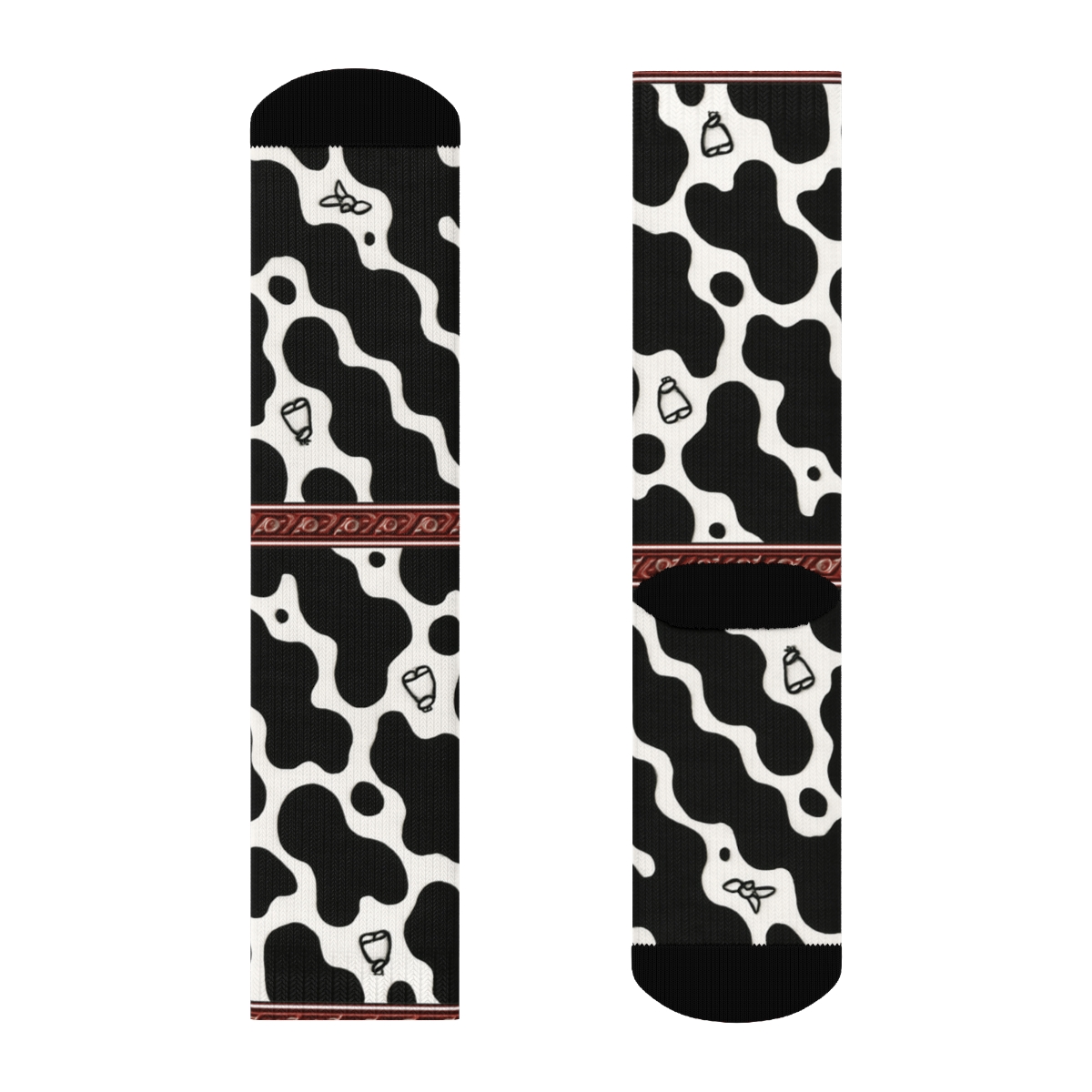 Bandana Border Cow Spot Symphony personalized crew socks