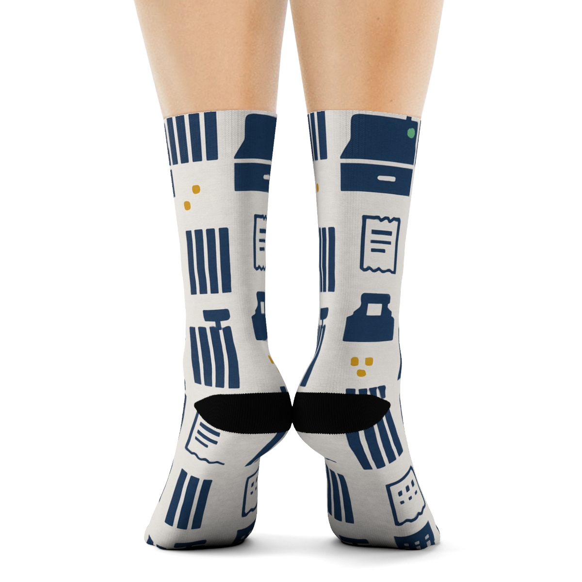 Barcode Boulevard Cashier Pattern personalized crew socks