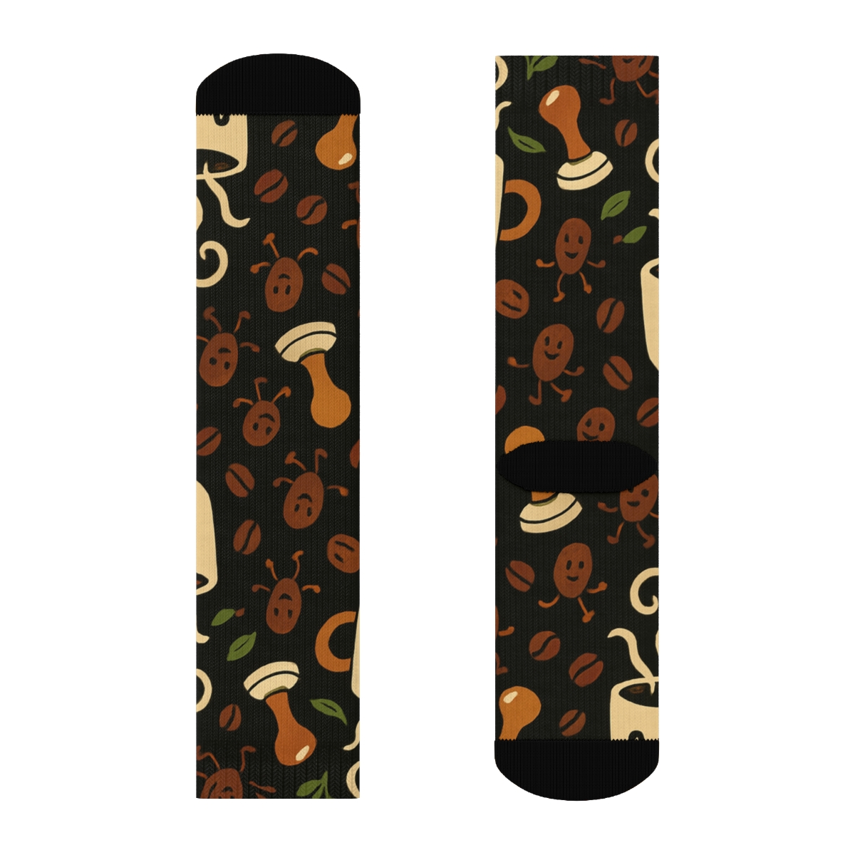 Barista-Grade Steaming Mug Carnival Pattern comfortable cotton crew socks