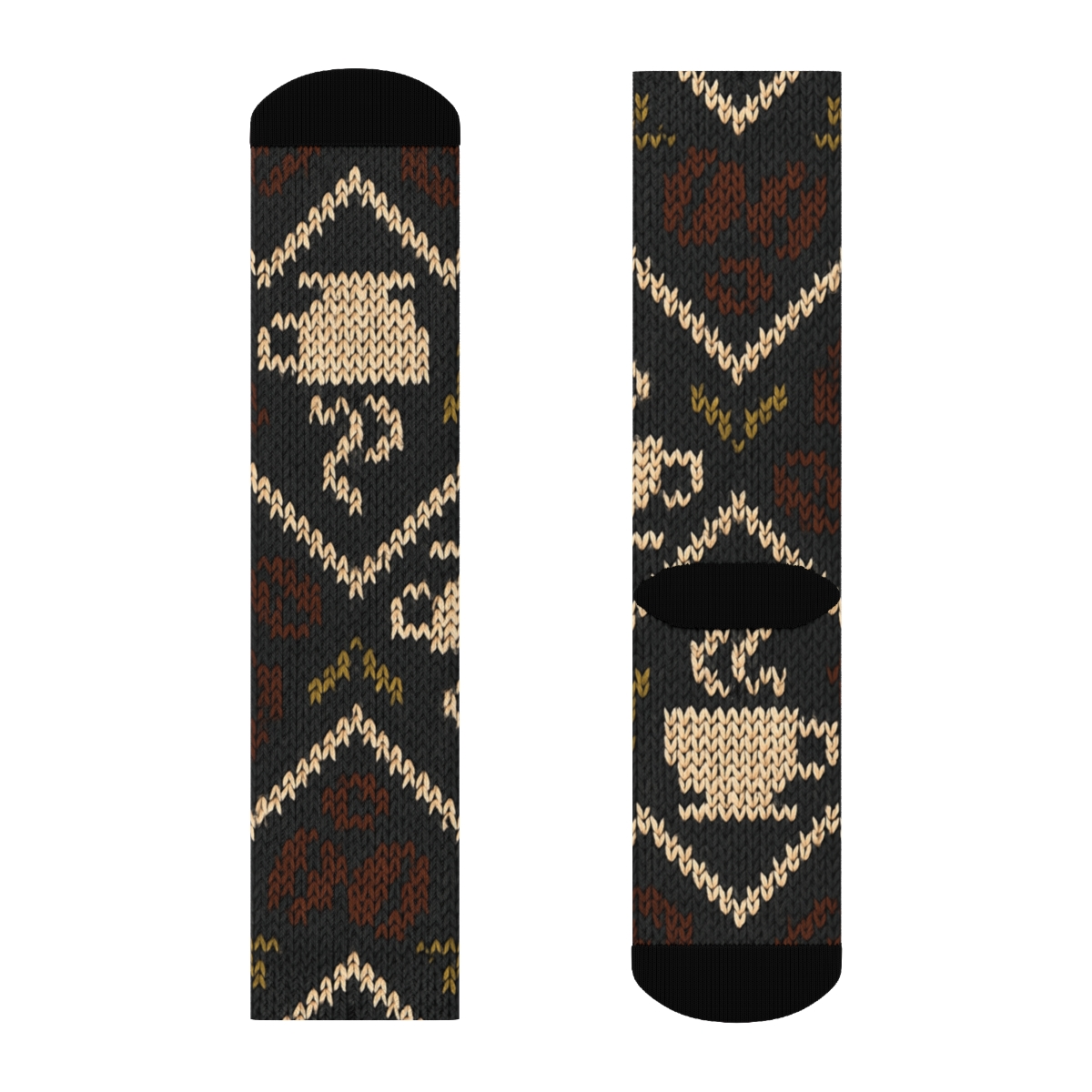 Barista Knitted Illusion Bean Chevron personalized crew socks