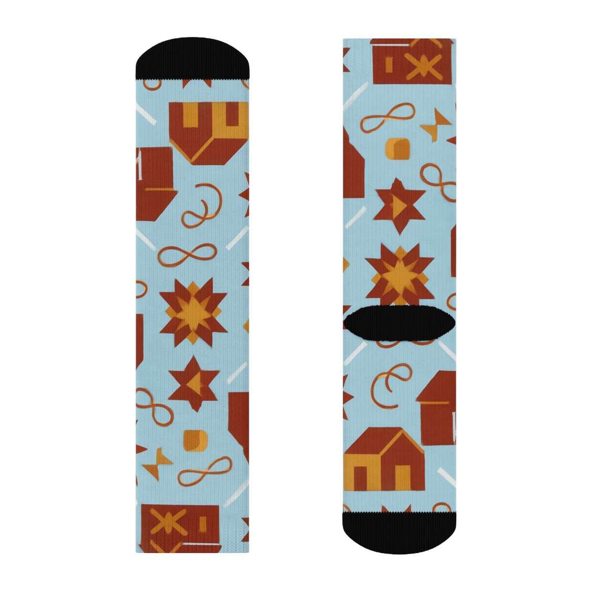 Barn Quilt Tessellation, Rancher Edition custom crew socks