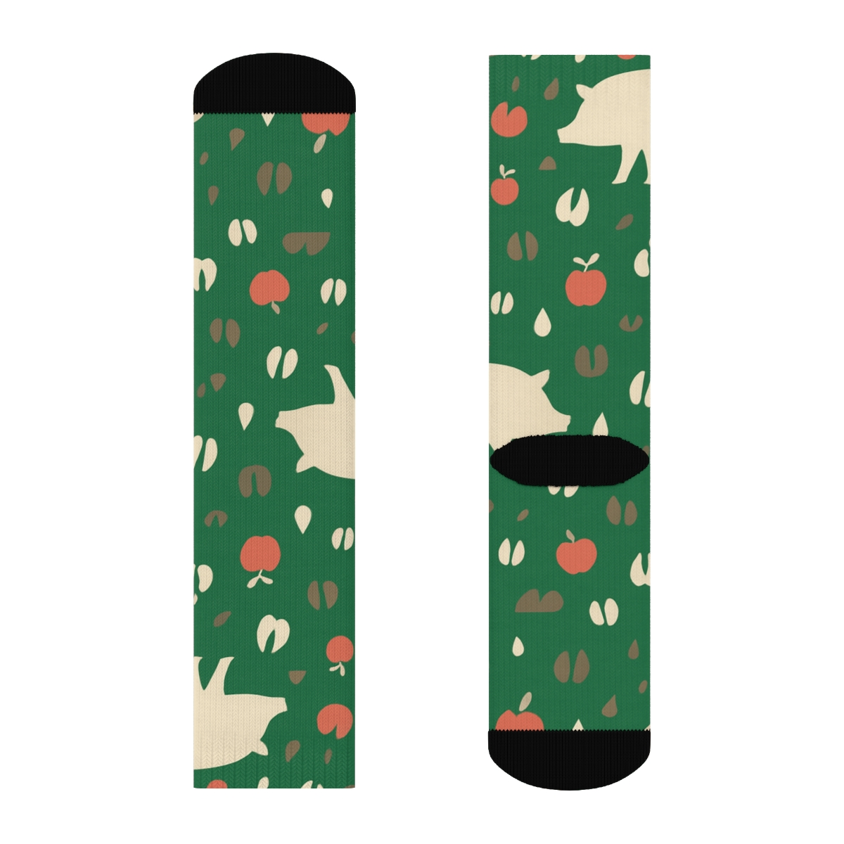 Barnyard Tiling With Pig Silhouettes stylish athletic crew socks