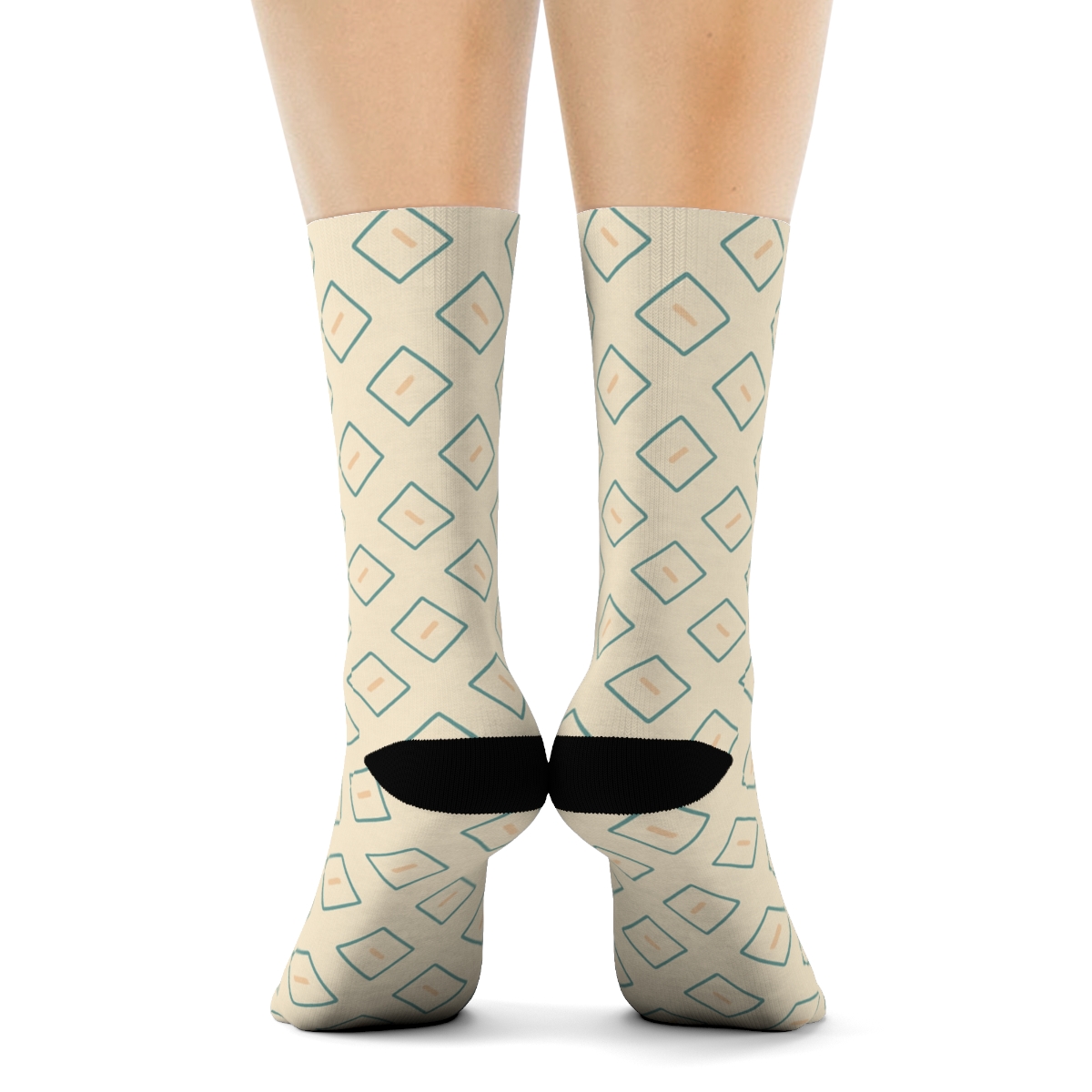Soft Diamond Drift Grid personalized crew socks
