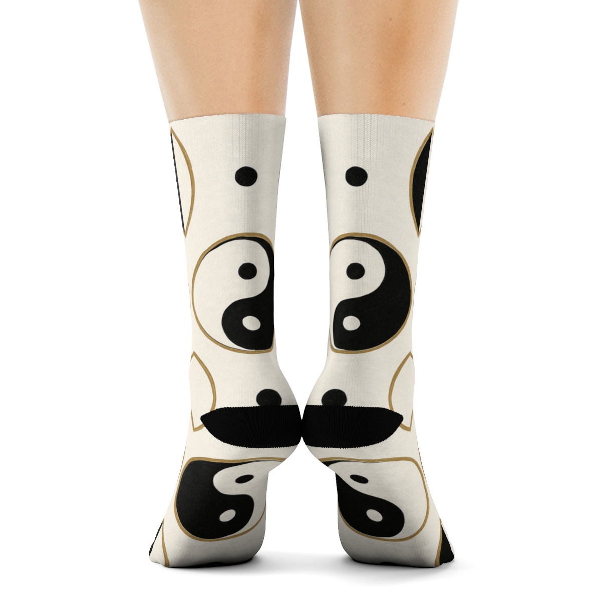 Taijitu Grid On Ivory Field stylish athletic crew socks