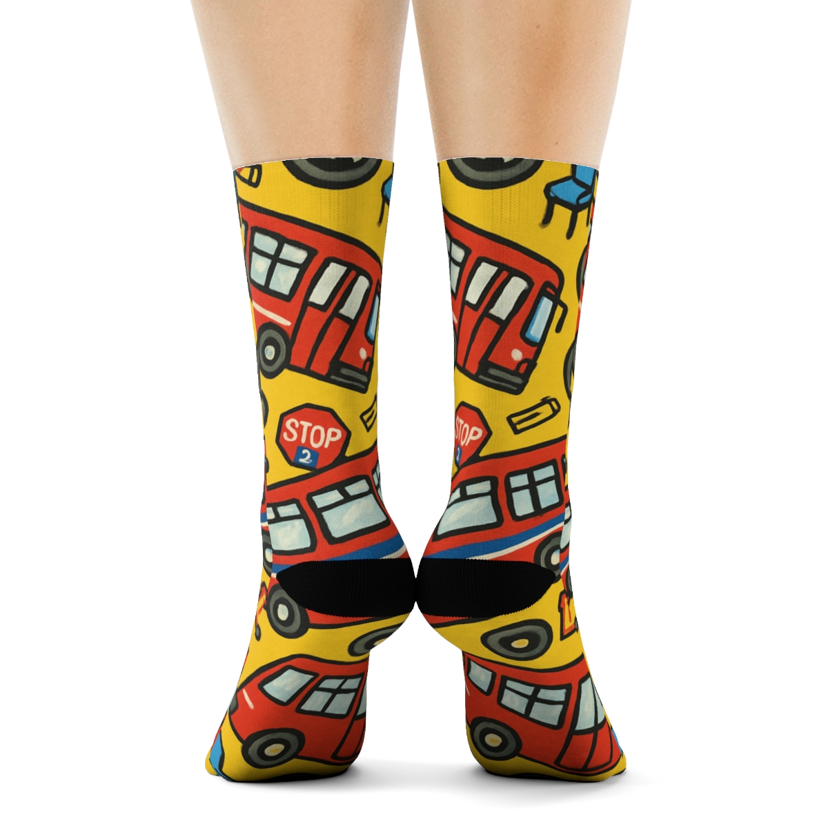 City Bus Tessellation, Bus Driver Edition unique graphic crew socks