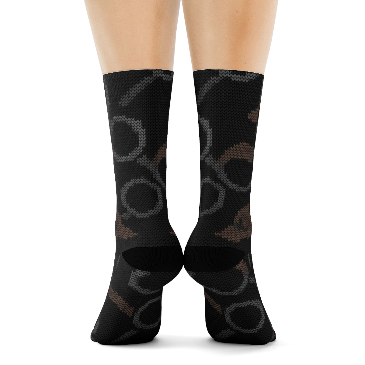 Knitted Pattern Illusion Police Detective Lattice stylish athletic crew socks