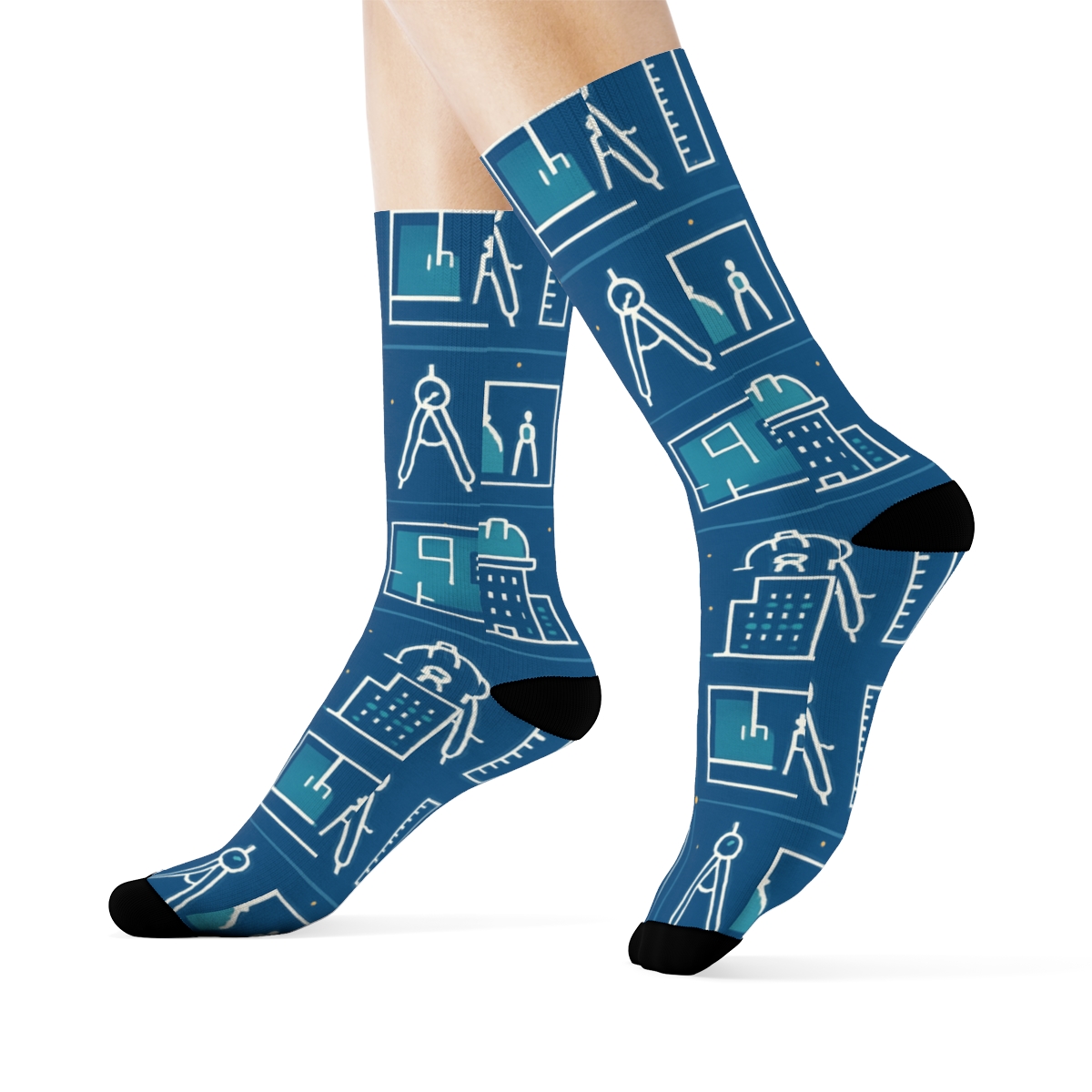 Blueprint Party Tiles With Architect Flair custom crew socks