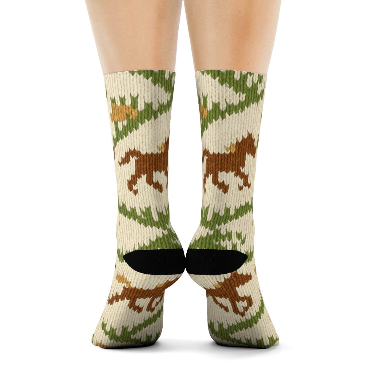 Pasture Green Foal Quilt Horse custom crew socks