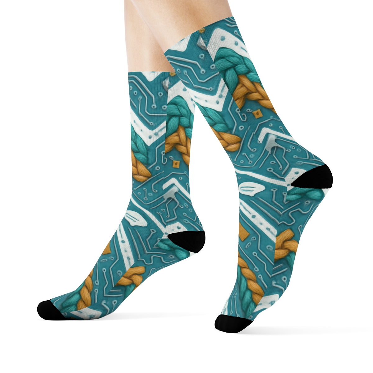 Circuit Board Chevron For It Support Specialist unique graphic crew socks