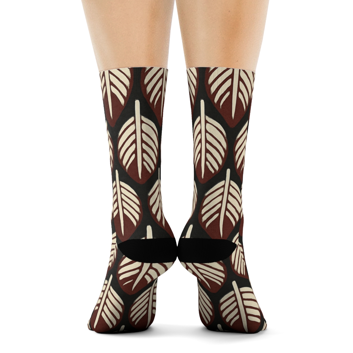 Eagle Feather Scale Tessellation On Charcoal Background comfortable cotton crew socks