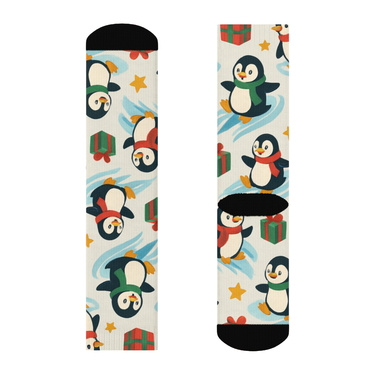 Snowy Penguin Gift Box Scatter trendy patterned crew socks