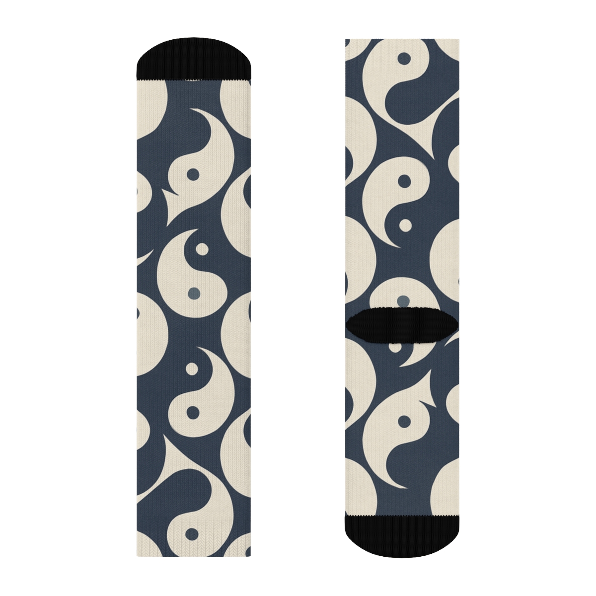 Indigo Cream Teardrop Checker Flow Repeat designer printed crew socks