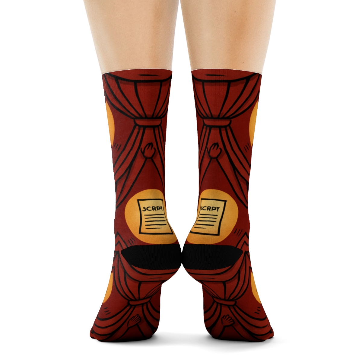 Curtain Lattice With Actor Silhouettes stylish athletic crew socks