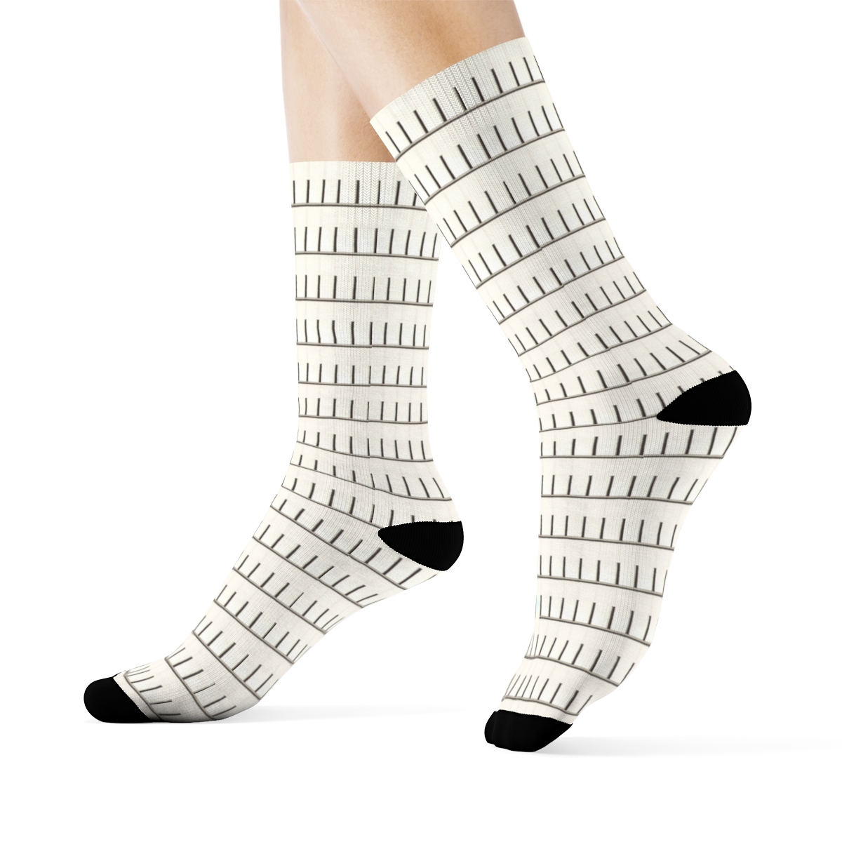 Ladder Shift Stripes personalized crew socks