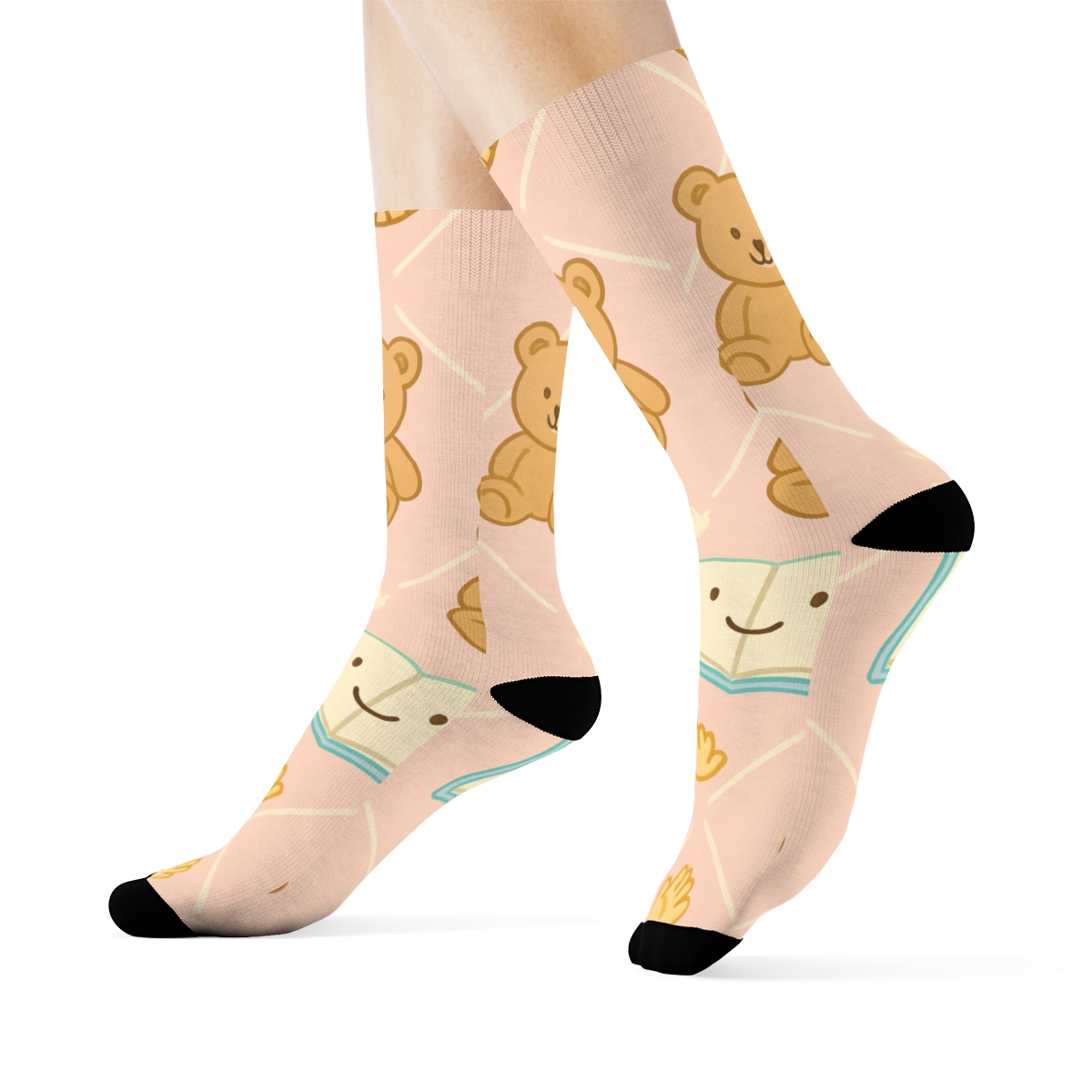 Storytime Lattice For Childcare Worker Prints comfortable cotton crew socks