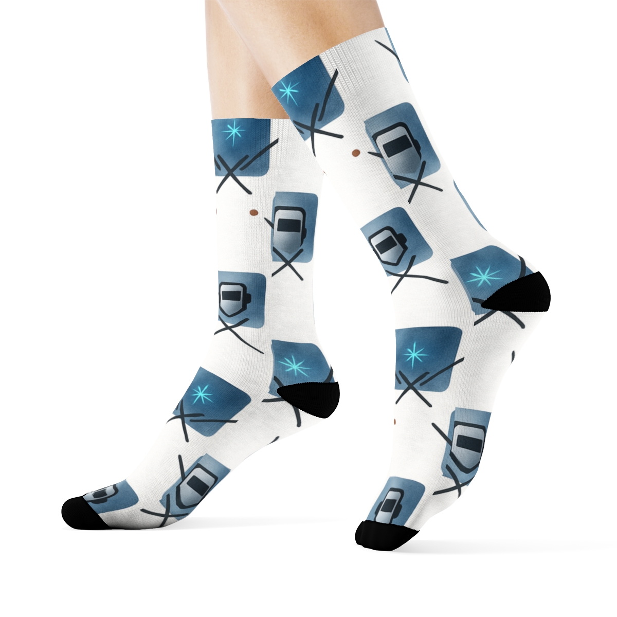 Nebula Grid With Welder Masks Array designer printed crew socks