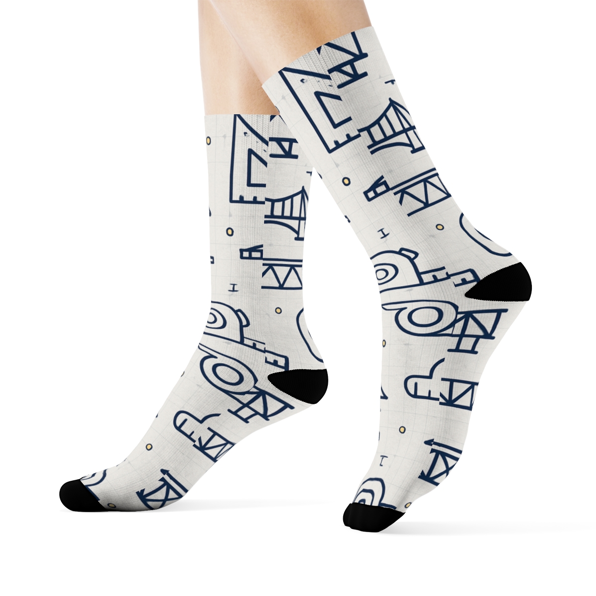 Blueprint Lattice For The Civil Engineer designer printed crew socks