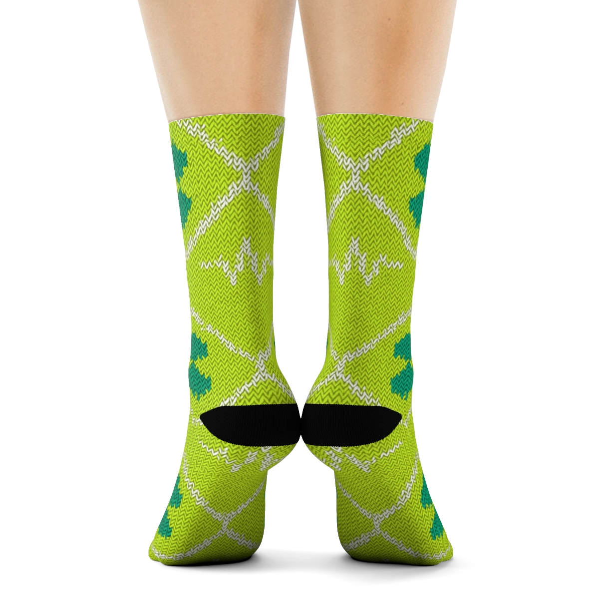 Paramedic Star Lattice Knit Illusion designer printed crew socks