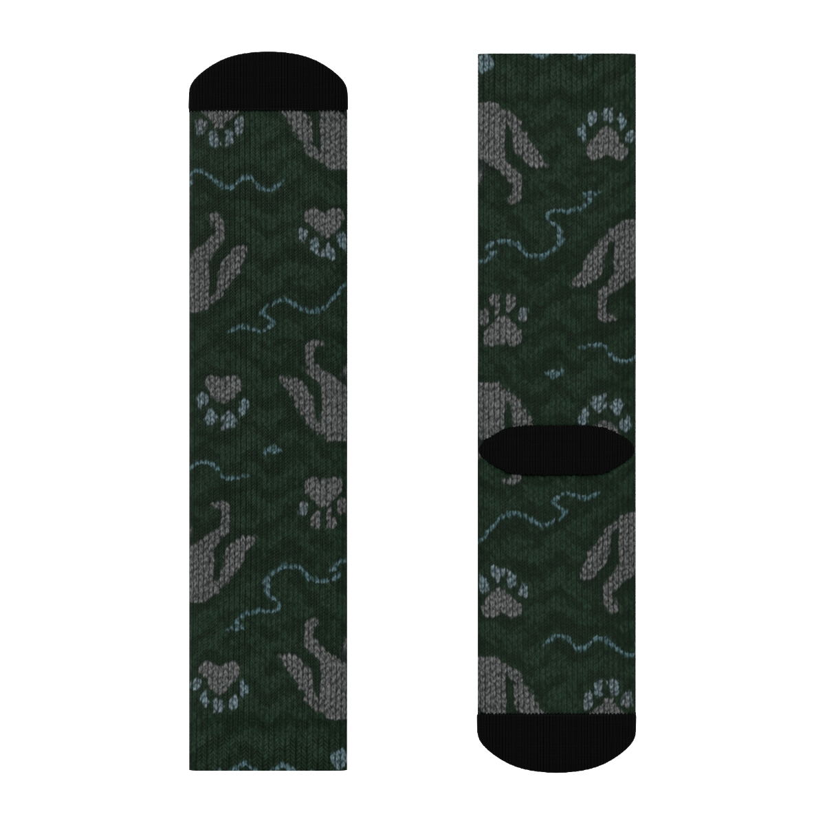 Knitted Ridge Gray Wolf Chevron Field trendy patterned crew socks
