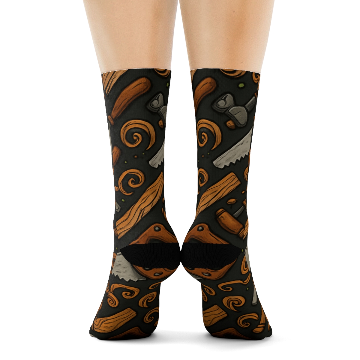 Carpenter Tool Collage Chevron premium sports crew socks