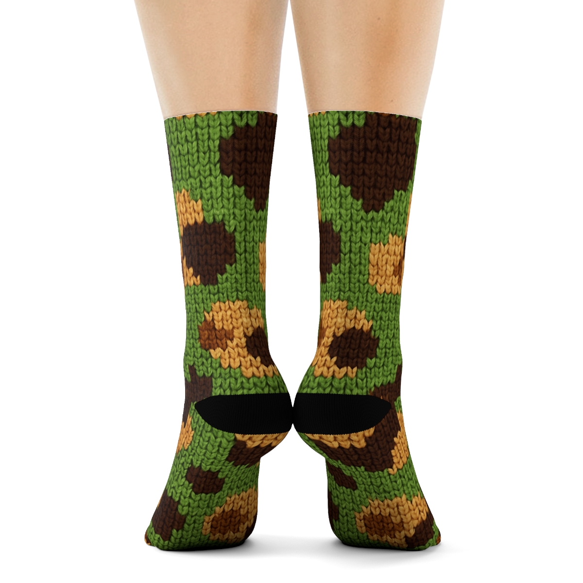 Cow Pasture Knit Spot Grid soft everyday crew socks