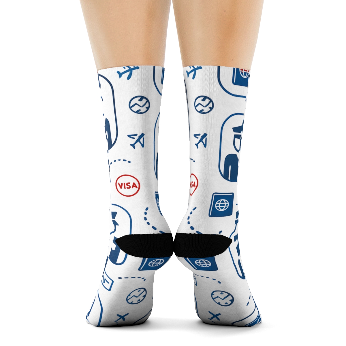 Airport Lattice Immigration Officer Pattern premium sports crew socks