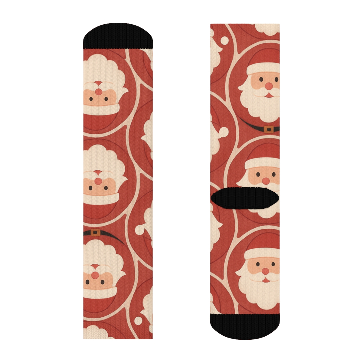Beard-Framed Santa Icons trendy patterned crew socks