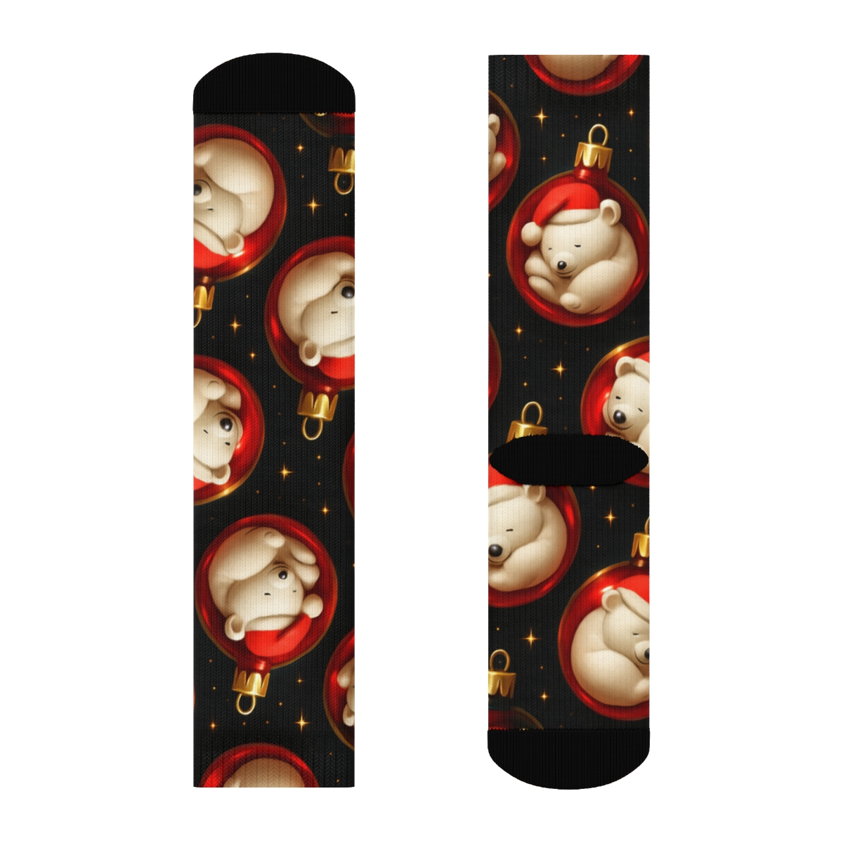 Polar Bear Ornament Galaxy premium sports crew socks