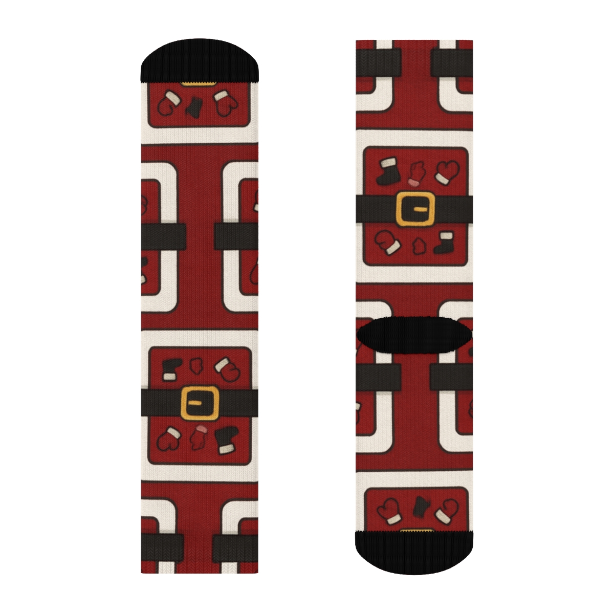 Belt Buckle Borders For Santa Pattern personalized crew socks