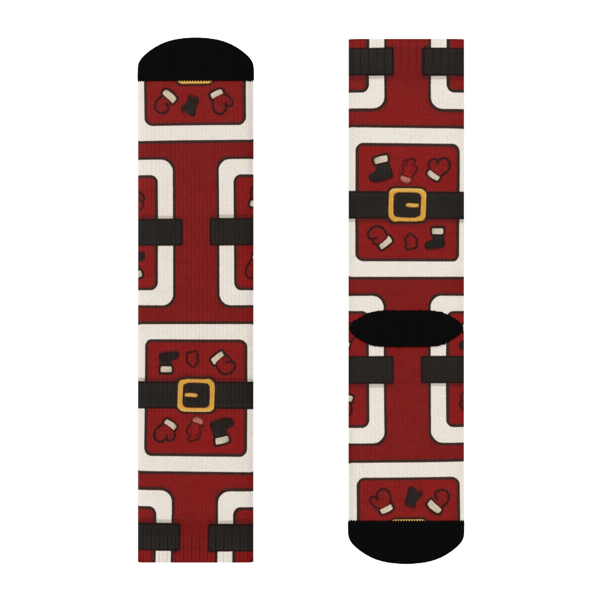 Belt Buckle Borders For Santa Pattern personalized crew socks