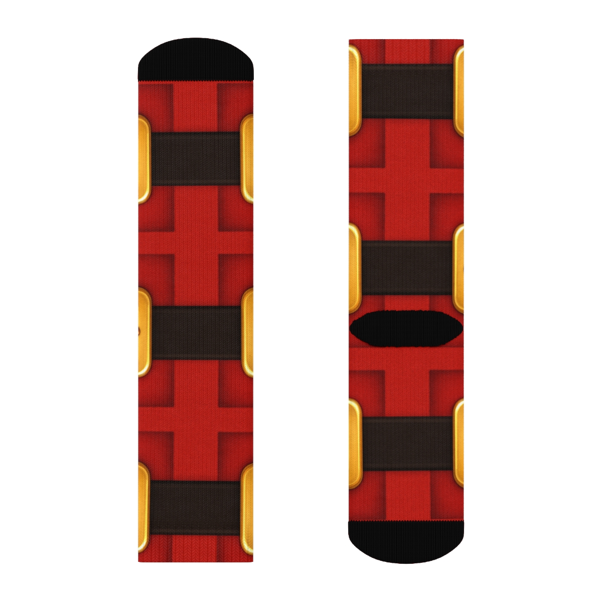 Belt Buckle Borders In Santa Rhythm soft everyday crew socks
