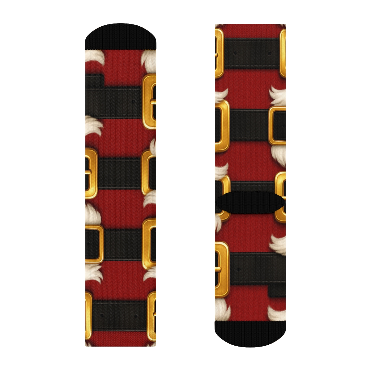 Belt Buckle Borderwork, Santa Edition stylish athletic crew socks