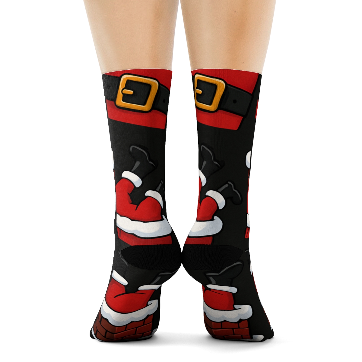 Belted Chimney Parade With Santa trendy patterned crew socks