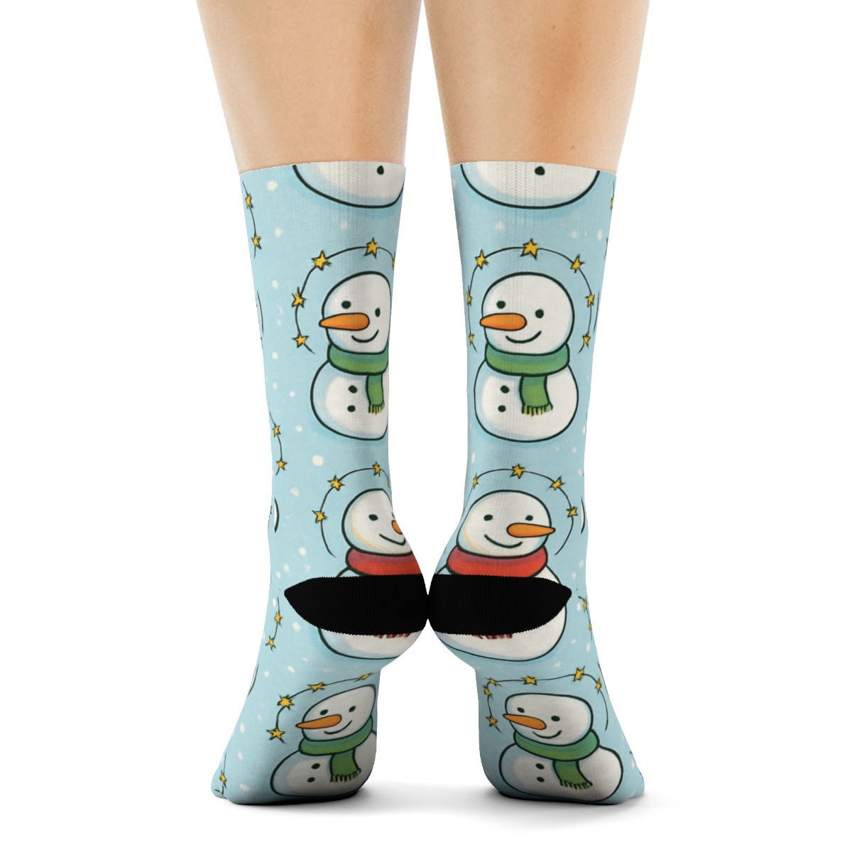 Snowman Constellation Xmas Parade comfortable cotton crew socks