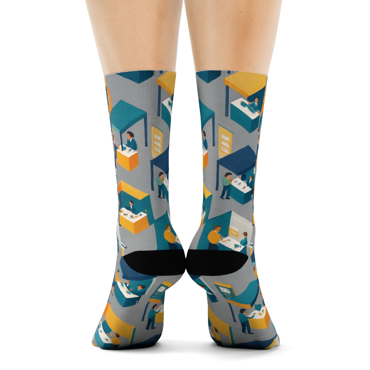 Salesperson-Centric Booth Market Landscape custom crew socksSalesperson-Centric Booth Market Landscape Crew Socks - Image 4