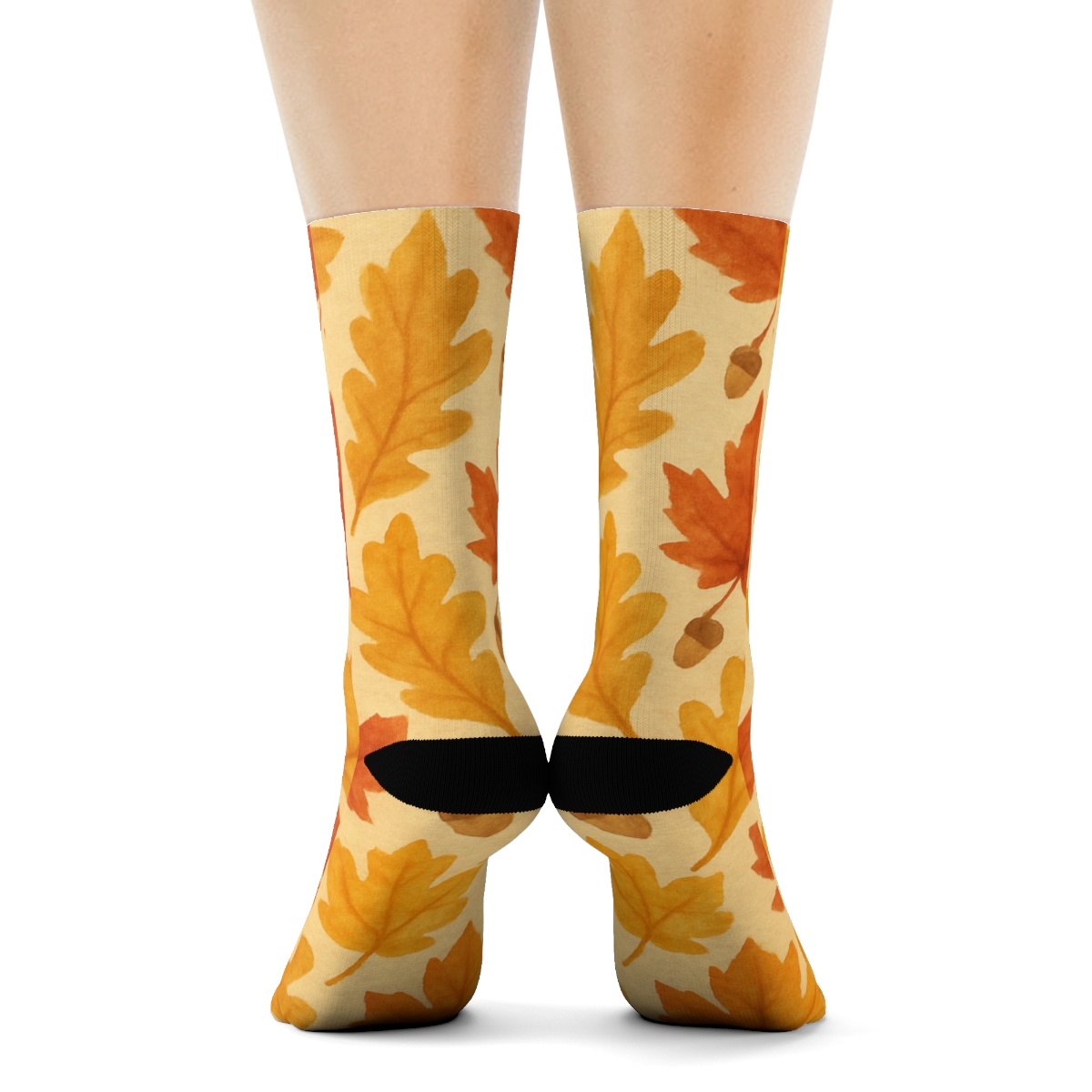 Amber Leaf Drift Lattice comfortable cotton crew socks