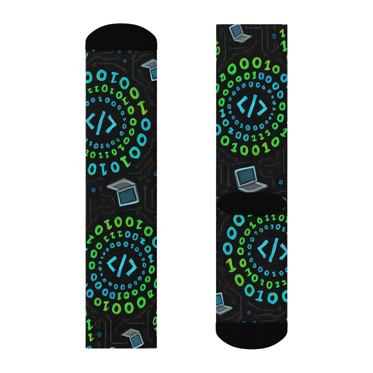 Binary Nebula Pattern Software Developer Edition soft everyday crew socks