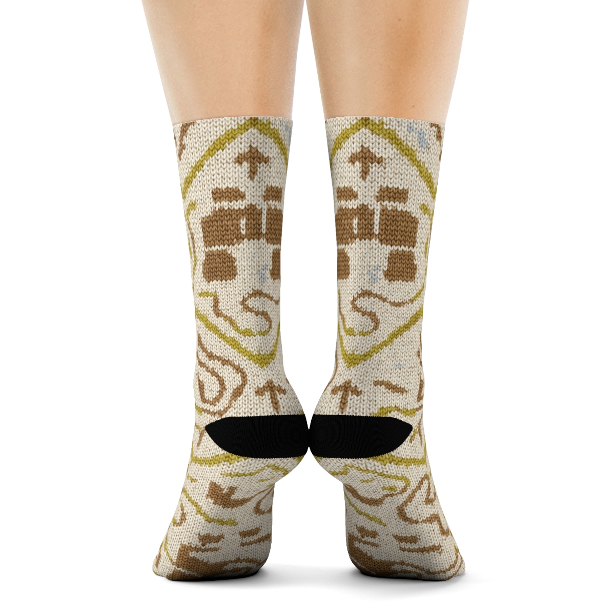 Binocular Chevron Knit Illusion In Park Ranger designer printed crew socks