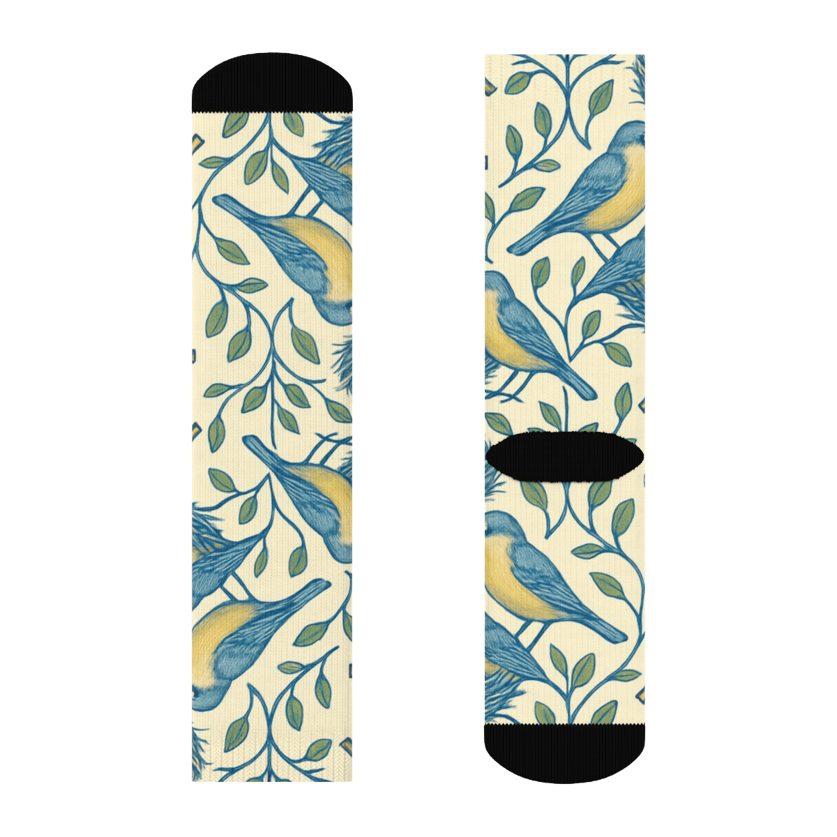 Birdhouses With Nest Lattice Pattern soft everyday crew socksBirdhouses with Nest Lattice Pattern Crew Socks - Image 2