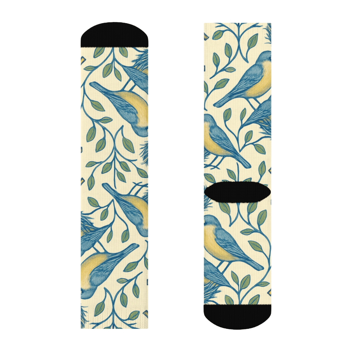 Birdhouses with Nest Lattice Pattern Crew Socks