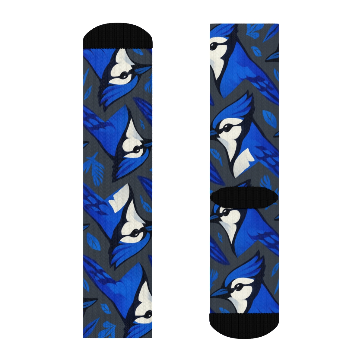 Blue Jay Crest Chevron On Slate unique graphic crew socks