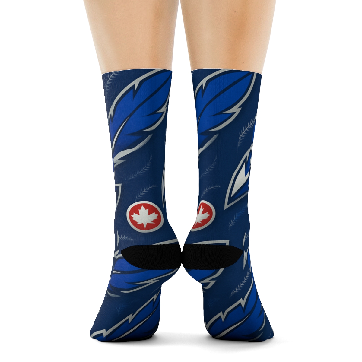 Blue Jays Feather Tessellation comfortable cotton crew socks