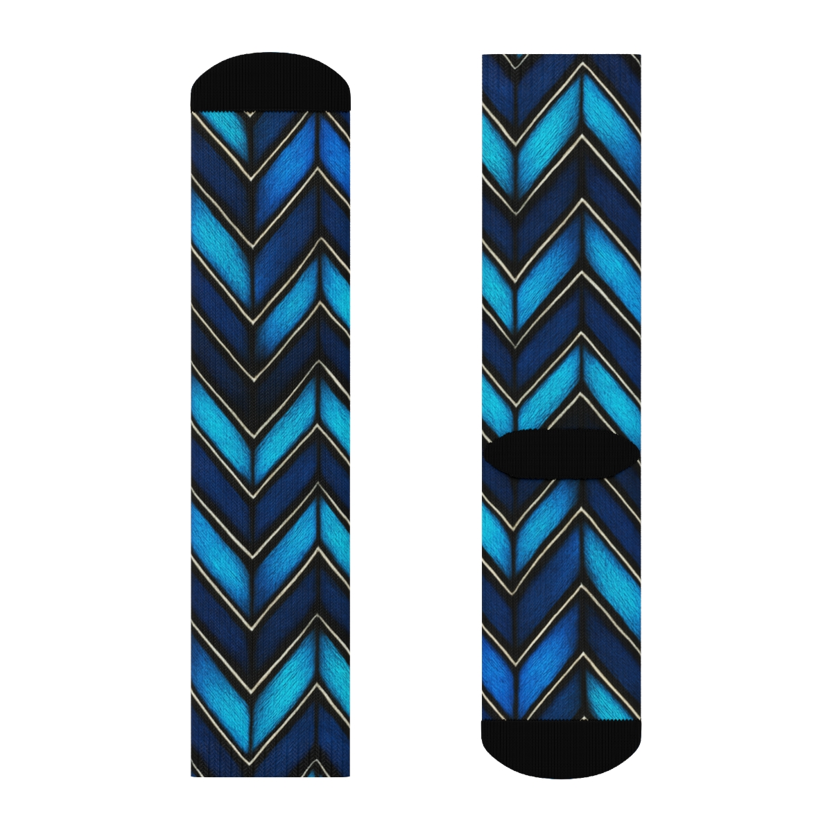 Blue Morpho Night Chevron Weave stylish athletic crew socks
